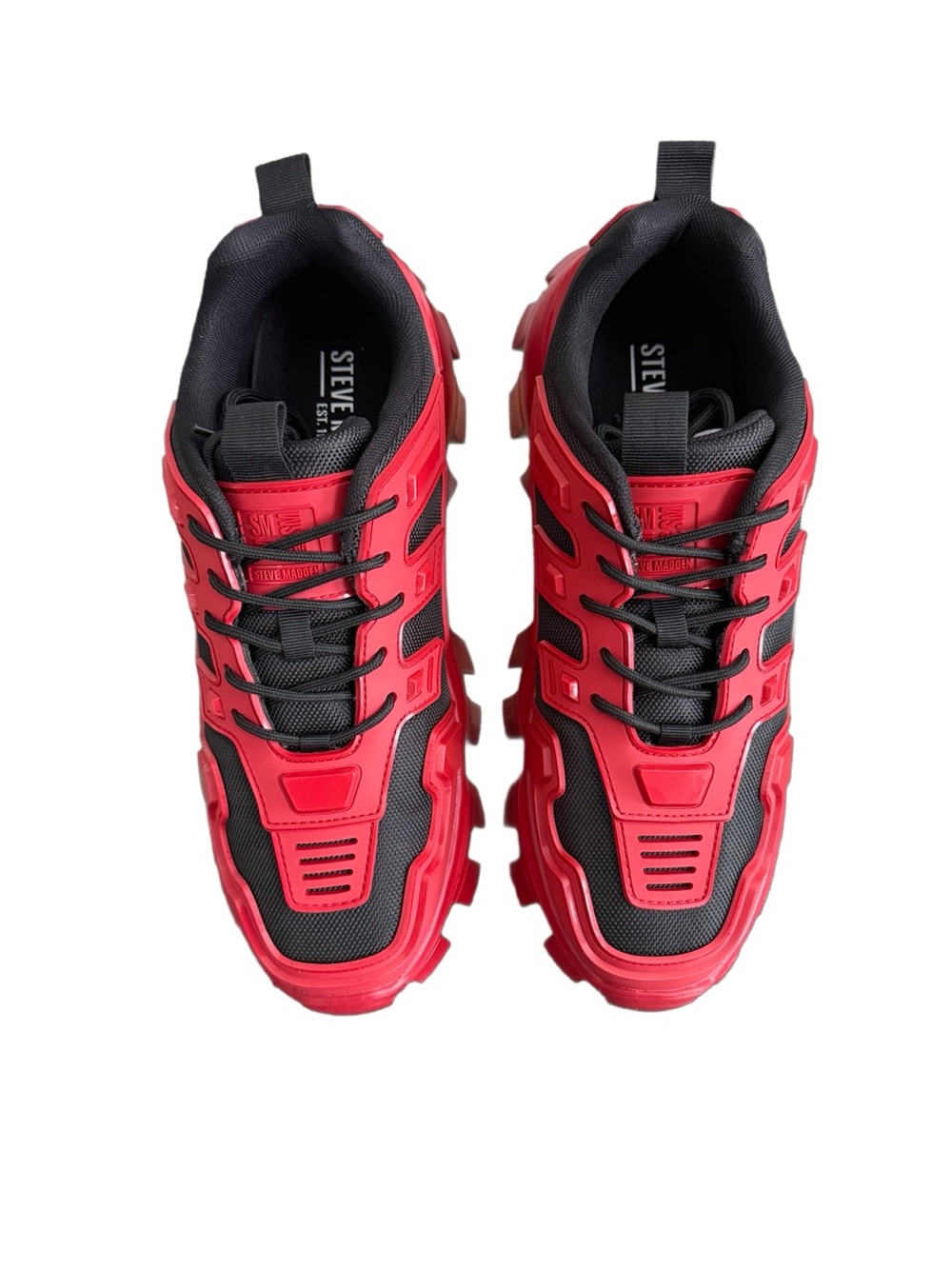 Steve Madden Men Ponce Red Black Chunky Sole Sneaker 10.5 NIB - Picture 2 of 12
